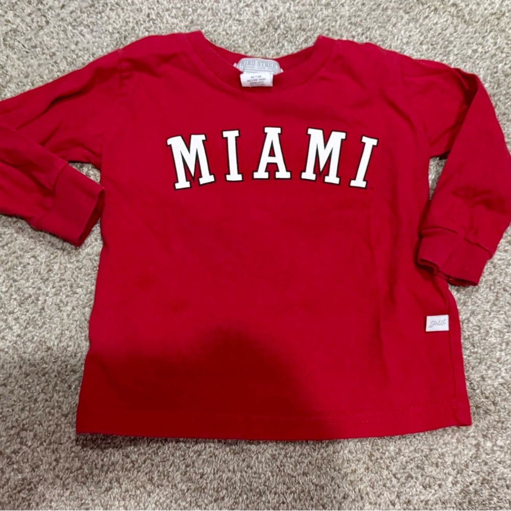 Miami Kids Red Long Sleeve Shirt